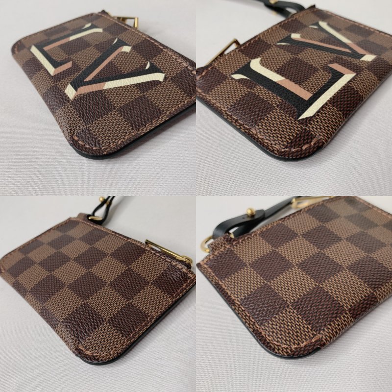 LV 棋盤格一字拉鏈零錢包-8