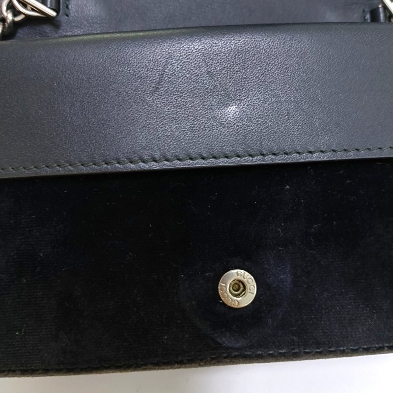 GUCCI Dionysus 超迷你 黑色絲絨虎頭鑲嵌酒神包斜背包單肩包 銀色五金 可拆式肩帶-8