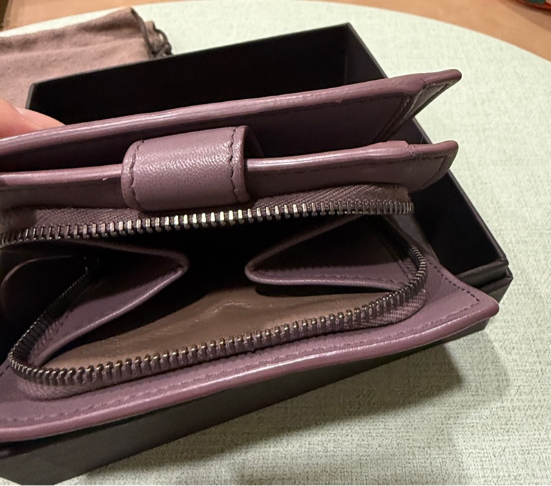 BOTTEGA VENETA INTRECCIATO 小羊皮手工編織短夾 (藕紫色)-10