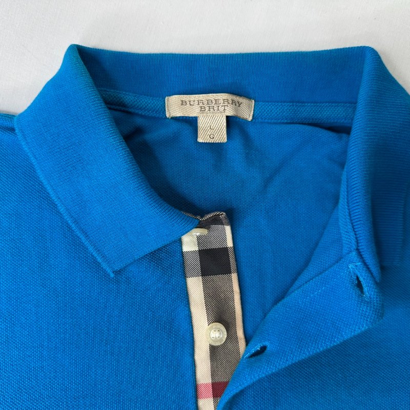 BURBERRY 藍色棉質Polo衫-3