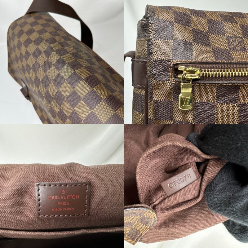 LV 棋盤格雙扣郵差包-9