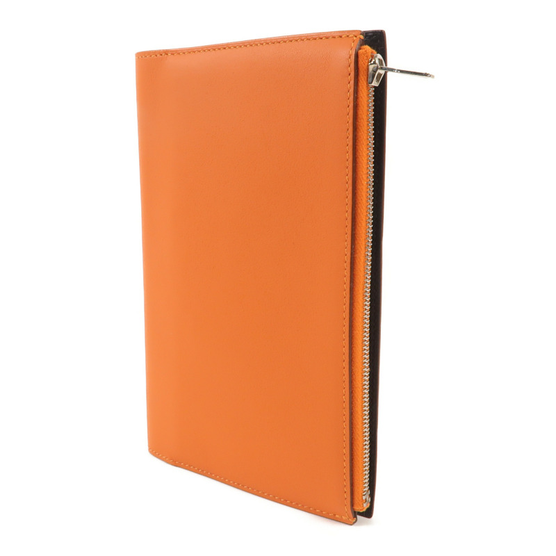 HERMES Swift皮革Passport Case護照套Orange 9J-2