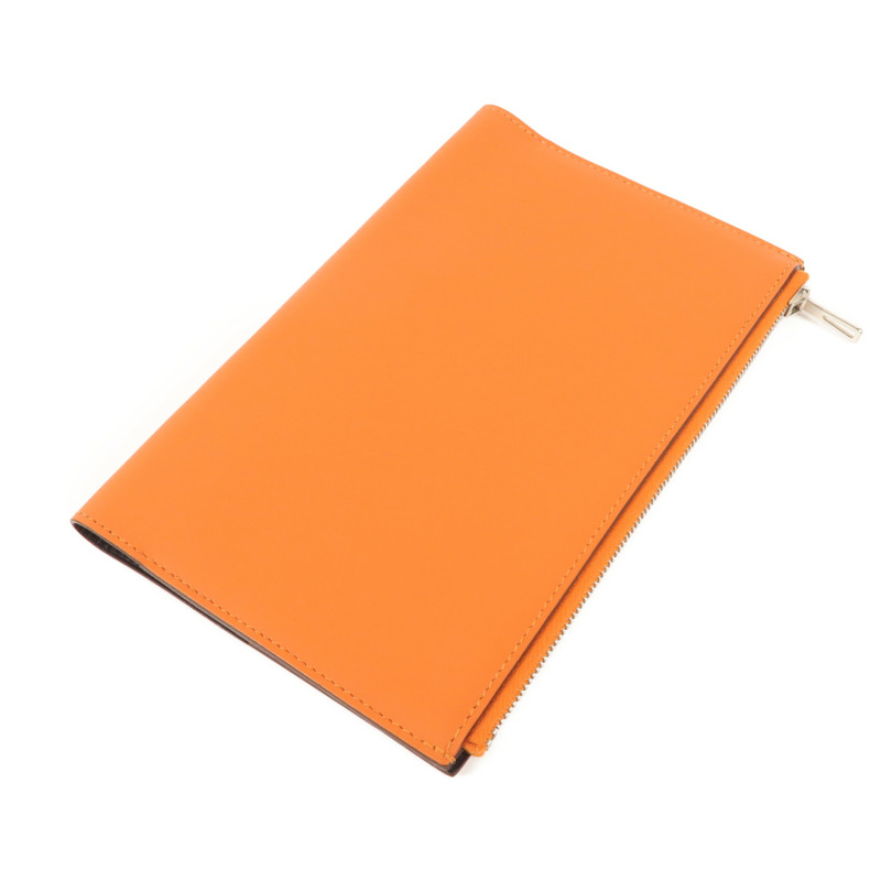 HERMES Swift皮革Passport Case護照套Orange 9J-3