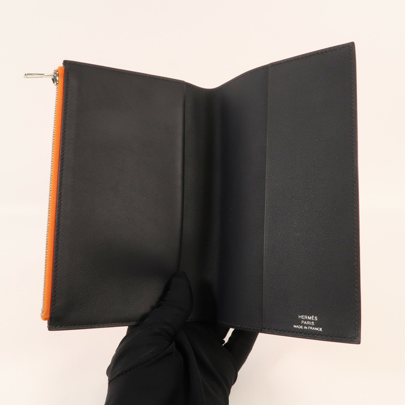 HERMES Swift皮革Passport Case護照套Orange 9J-5