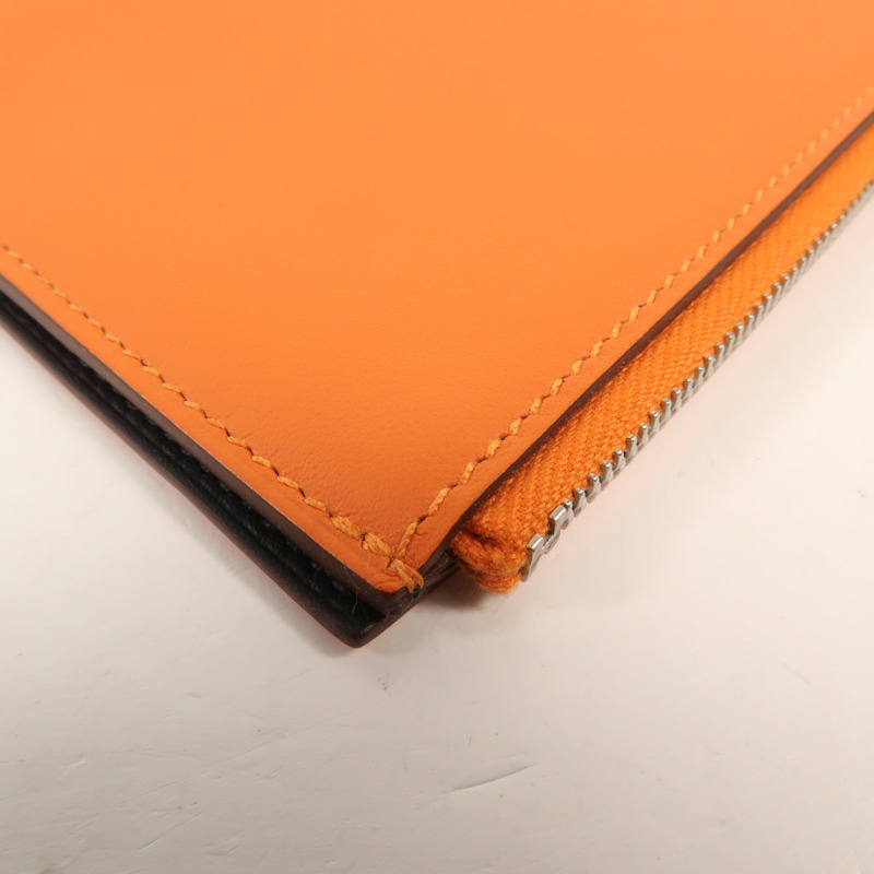 HERMES Swift皮革Passport Case護照套Orange 9J-8