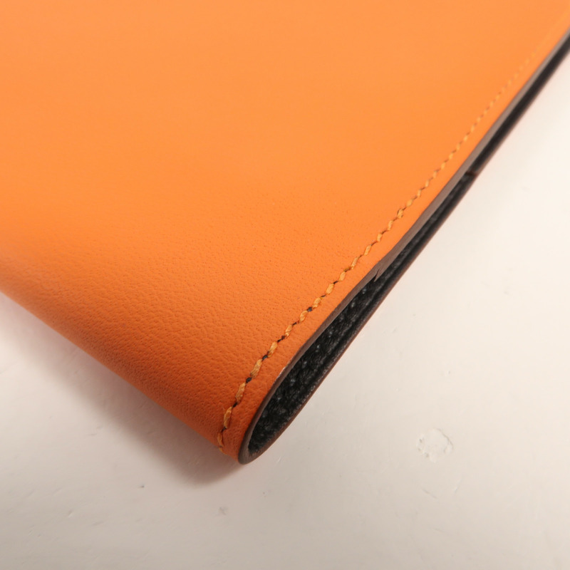 HERMES Swift皮革Passport Case護照套Orange 9J-11