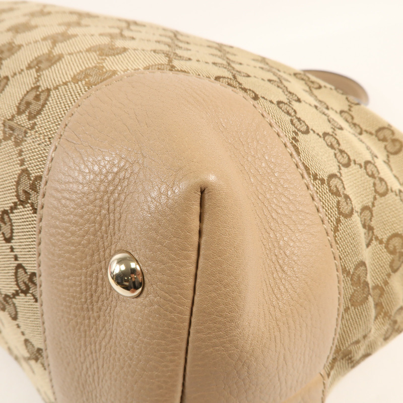 GUCCI 帆布GG Horsebit金扣肩背袋-8