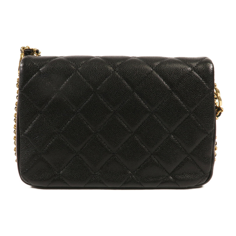 CHANEL 牛皮皮革Mini Flap Bag金扣鏈帶肩背袋-1