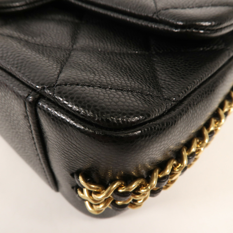 CHANEL 牛皮皮革Mini Flap Bag金扣鏈帶肩背袋-6