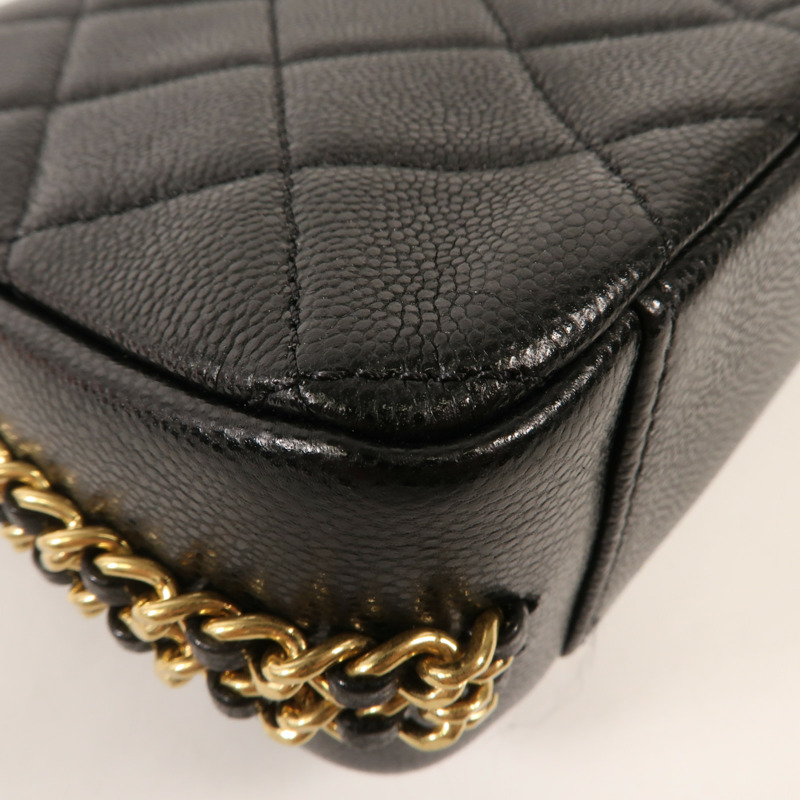 CHANEL 牛皮皮革Mini Flap Bag金扣鏈帶肩背袋-7