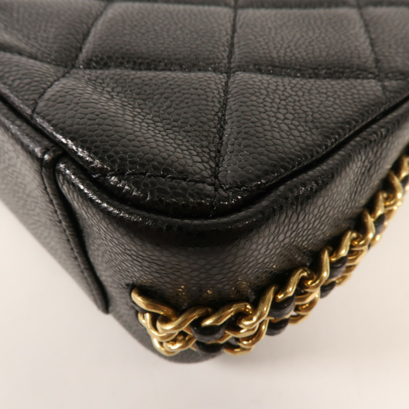 CHANEL 牛皮皮革Mini Flap Bag金扣鏈帶肩背袋-8