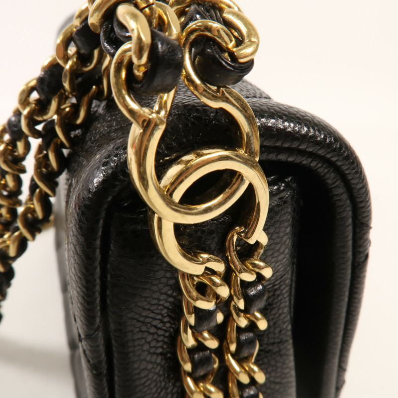 CHANEL 牛皮皮革Mini Flap Bag金扣鏈帶肩背袋-10