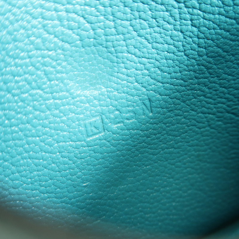 HERMES Chevre皮革Buckle Wallet銀扣錢包Bleu Paon-7