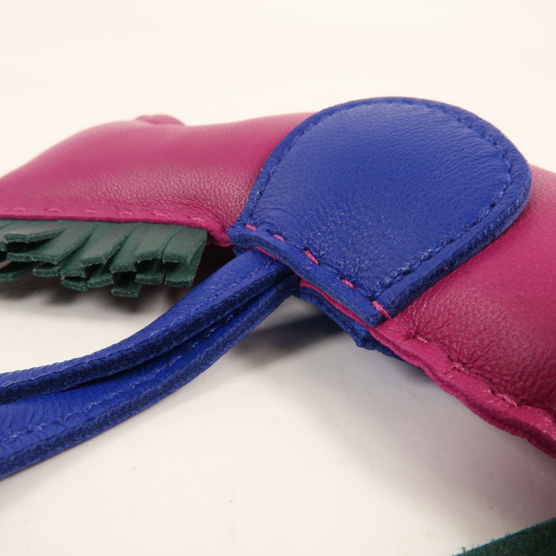 HERMES Milo皮革Rodeo MM掛飾Purple-3