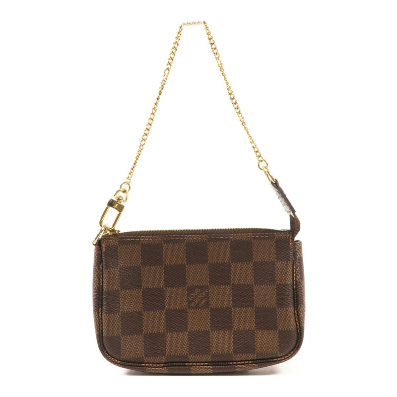LOUIS VUITTON Damier Mini Pochette金扣手挽袋-0