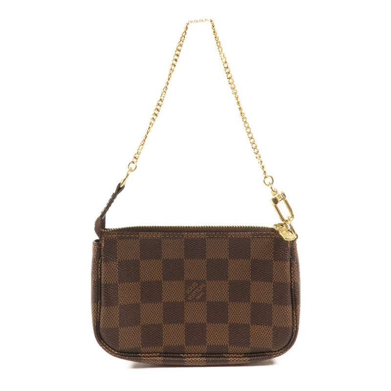 LOUIS VUITTON Damier Mini Pochette金扣手挽袋-1