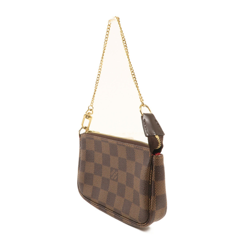 LOUIS VUITTON Damier Mini Pochette金扣手挽袋-2