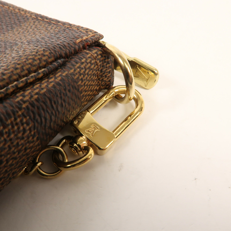LOUIS VUITTON Damier Mini Pochette金扣手挽袋-10