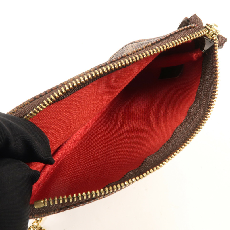 LOUIS VUITTON Damier Mini Pochette金扣手挽袋-12