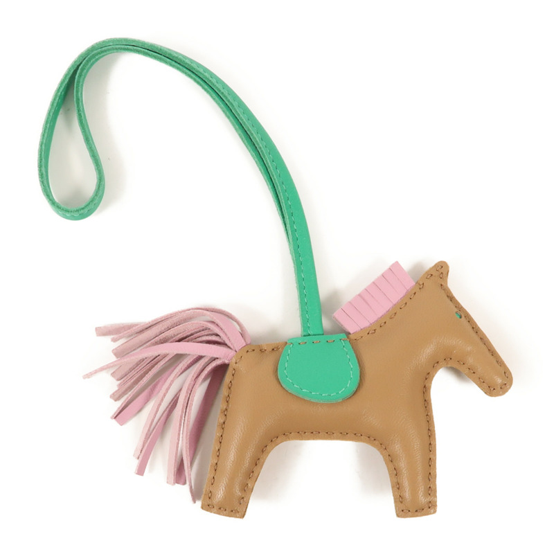 HERMES Milo皮革Rodeo PM掛飾Brown-1