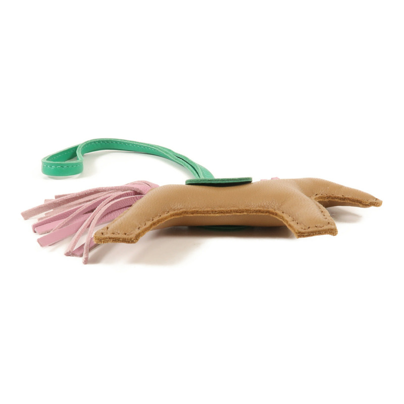 HERMES Milo皮革Rodeo PM掛飾Brown-2