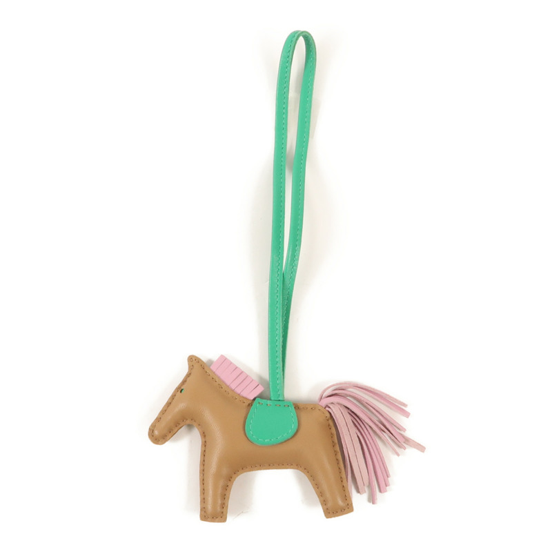 HERMES Milo皮革Rodeo PM掛飾Brown-5