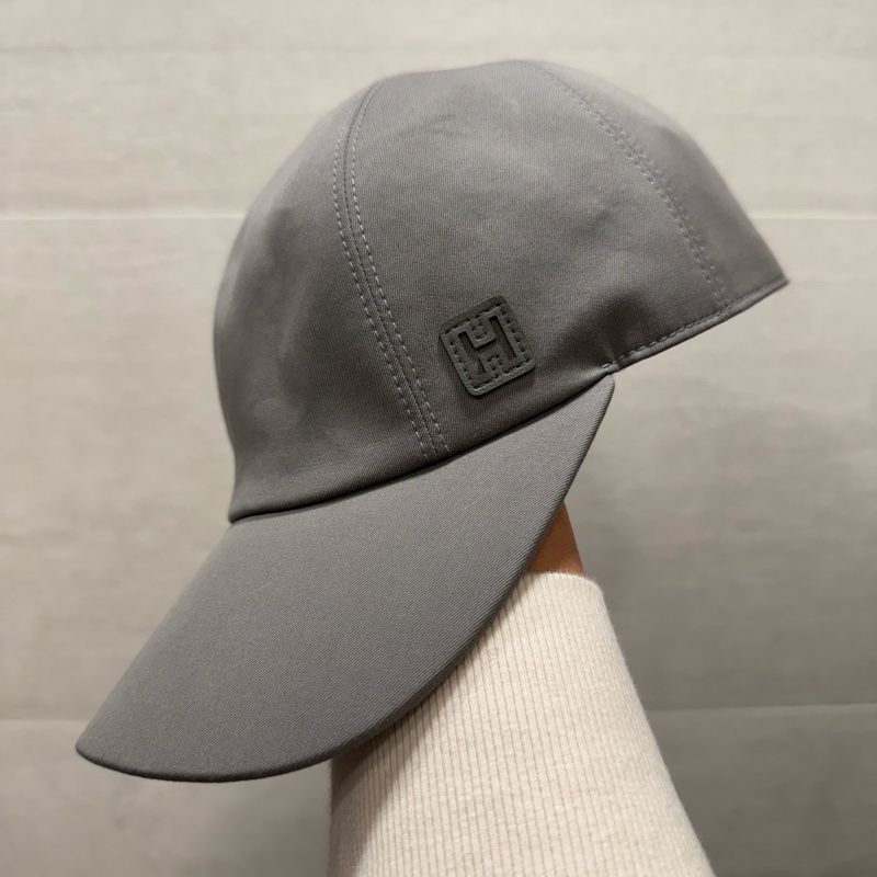 Hermes 男裝灰色簡約款鴨舌帽-0