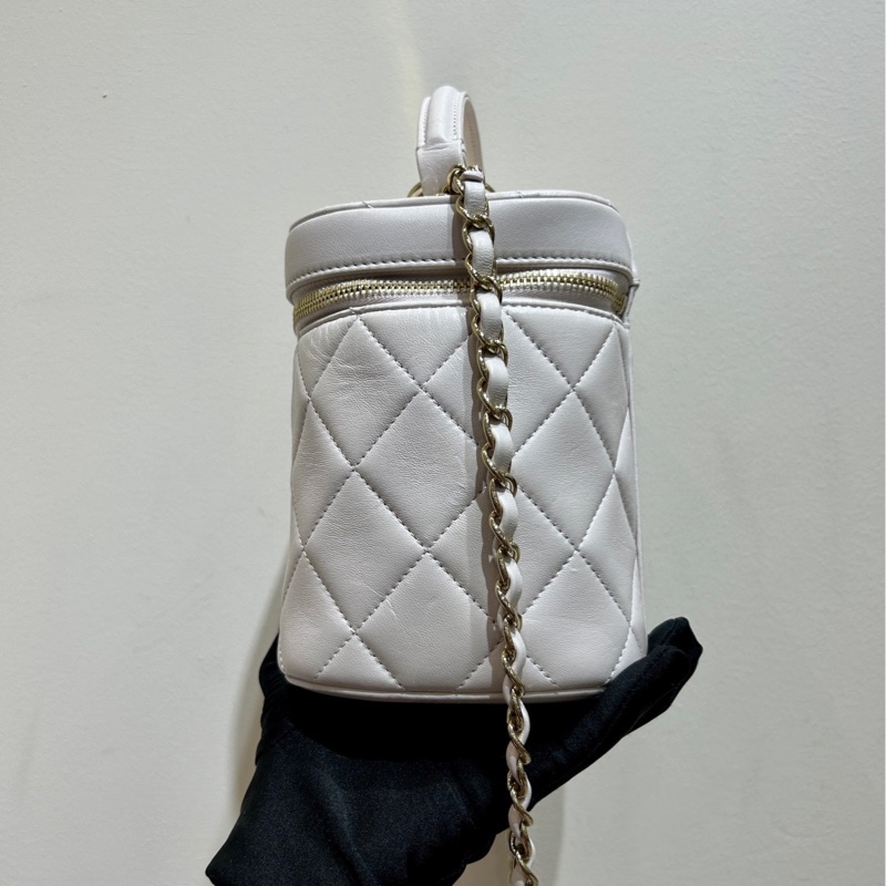 【閒置❤️】 Chanel trendy cc系列手柄化妝包 斜挎包 淺粉色金扣-1