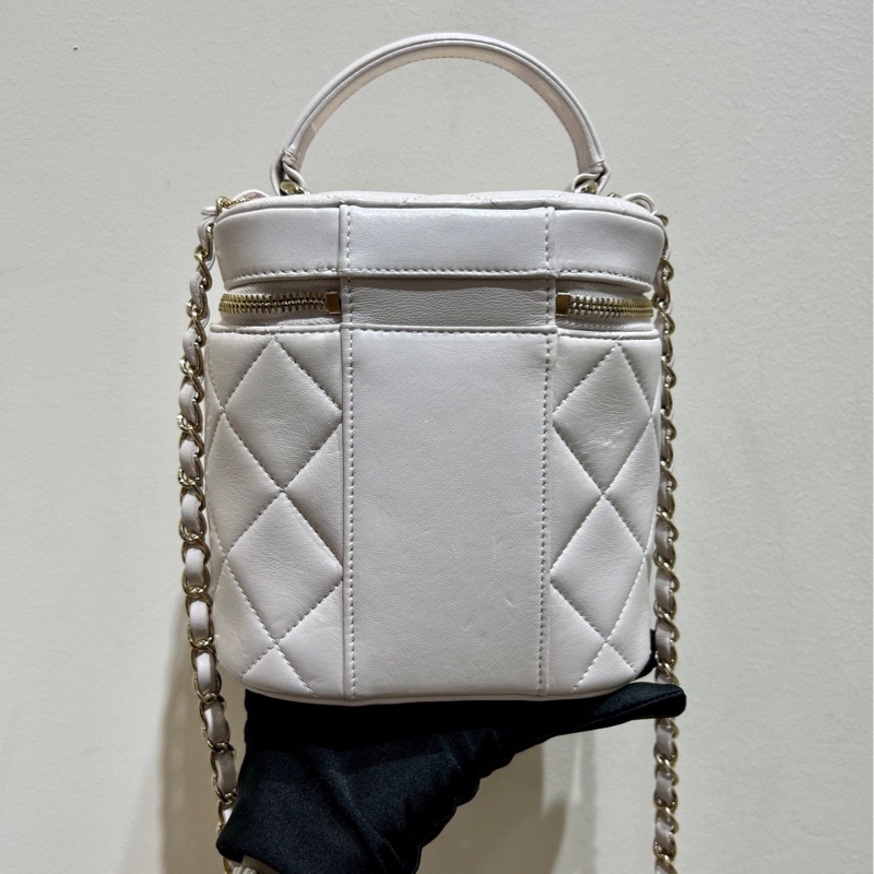 【閒置❤️】 Chanel trendy cc系列手柄化妝包 斜挎包 淺粉色金扣-2