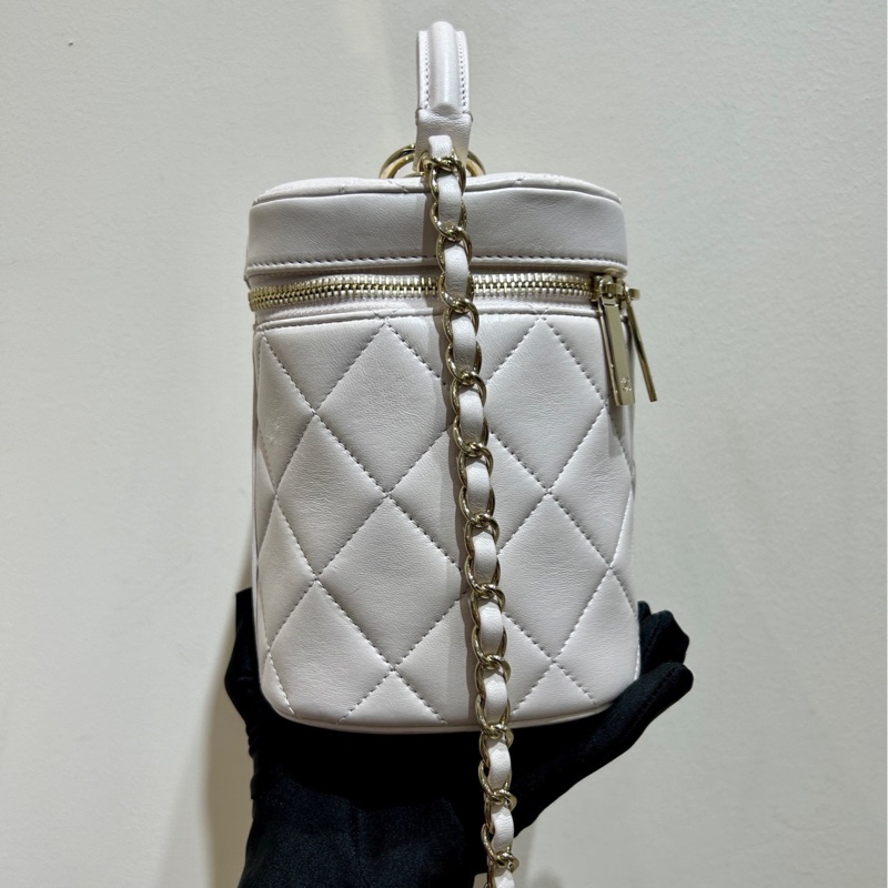 【閒置❤️】 Chanel trendy cc系列手柄化妝包 斜挎包 淺粉色金扣-3