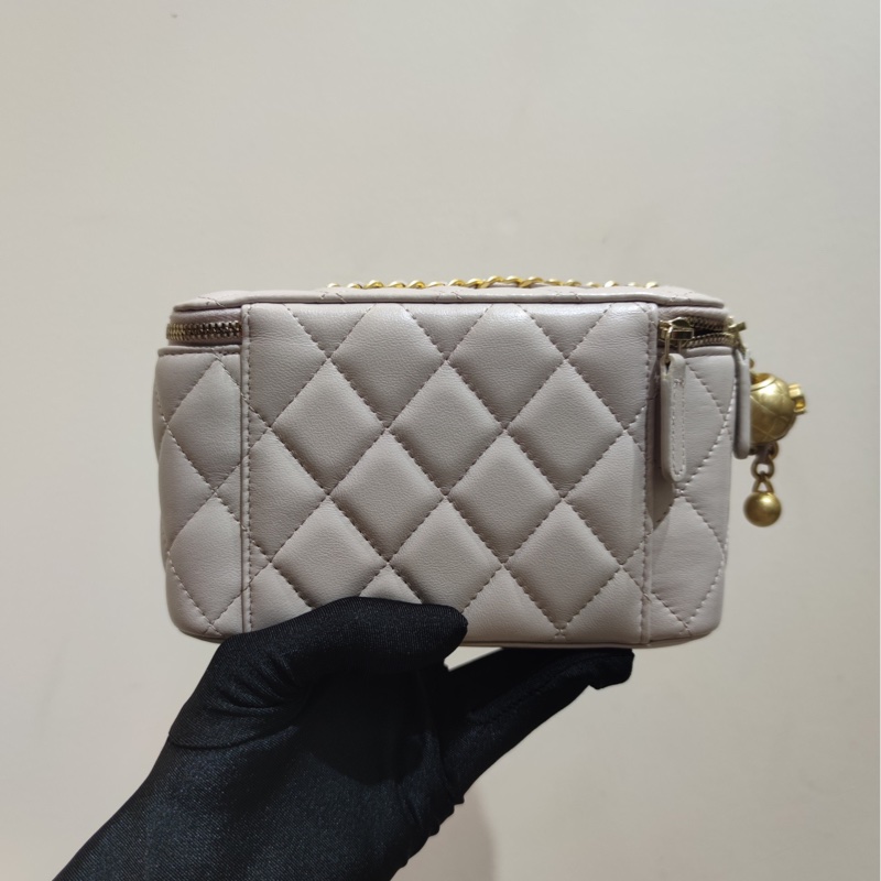 【閒置❤️】 Chanel 金球長盒子 單肩包 斜挎包 淡粉色 裸粉色金扣-2