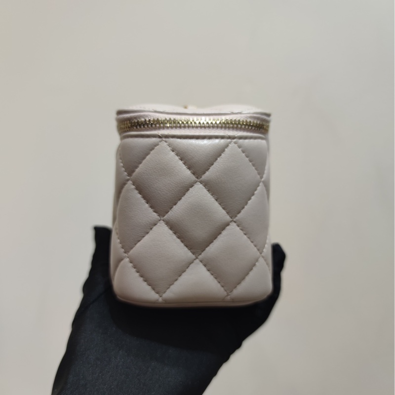【閒置❤️】 Chanel 金球長盒子 單肩包 斜挎包 淡粉色 裸粉色金扣-3