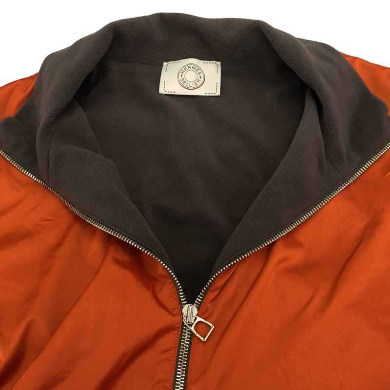 愛馬仕拉鍊夾克尼龍橙色二手女款 XL 碼-4
