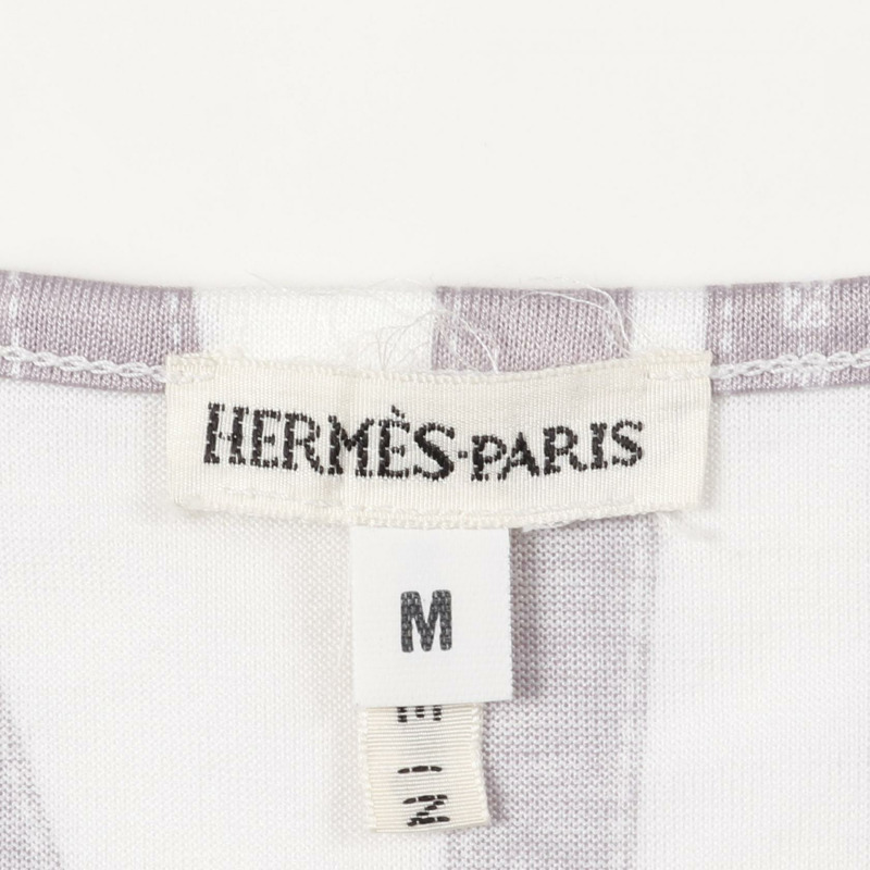 愛馬仕T卹 M碼 純棉 白色 紫色 二手 女款-2