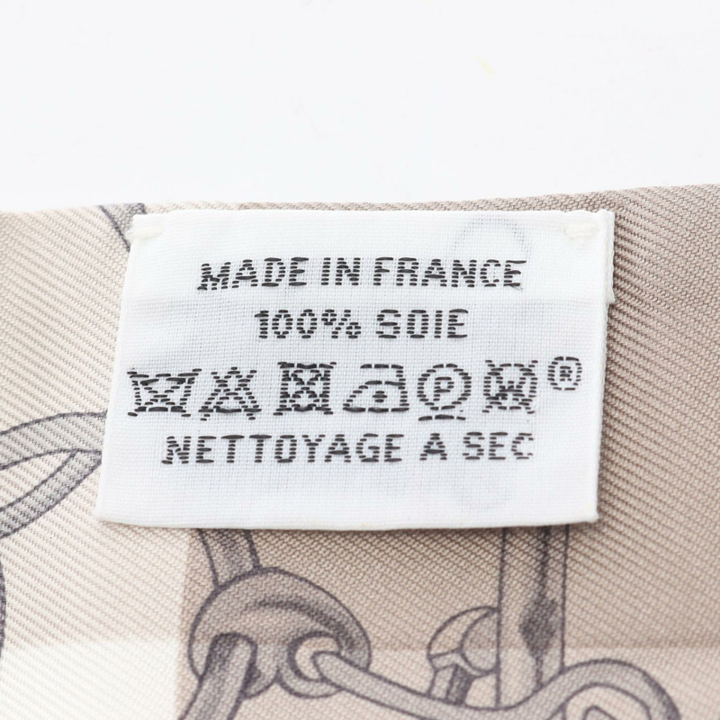 愛馬仕 Twilly MORS et Gourmettes 絲巾，米色、白色、黃色，二手女款-2