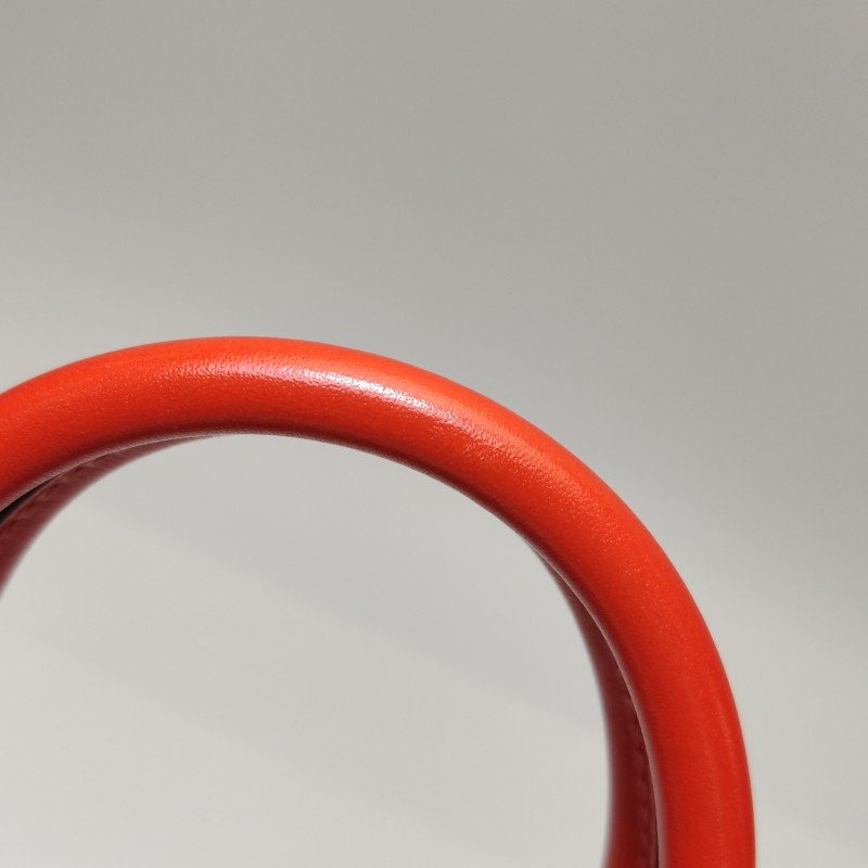 Hermes Birkin鉑金包25旋扣手提包Swift牛皮金扣9J火焰橘A刻-13