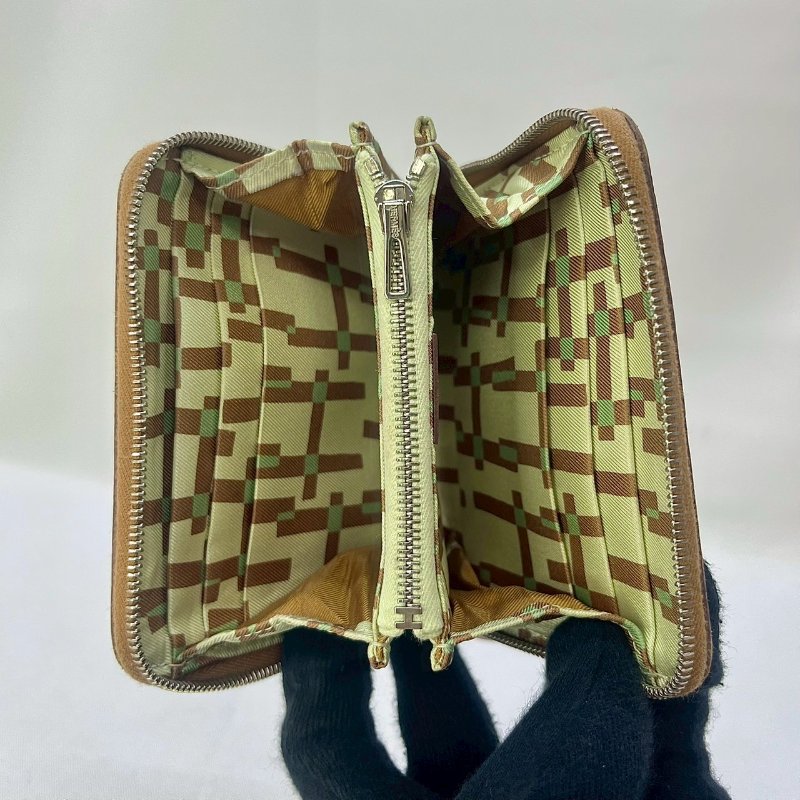 HERMES 金棕Silk'in絲巾短夾-4