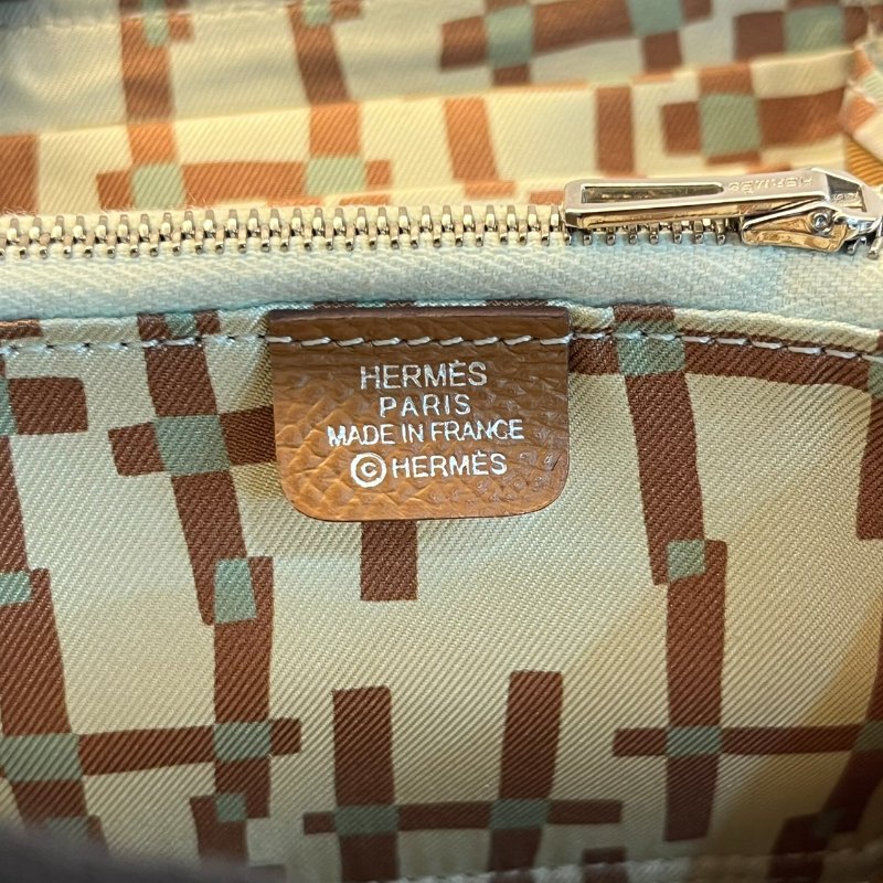 HERMES 金棕Silk'in絲巾短夾-5