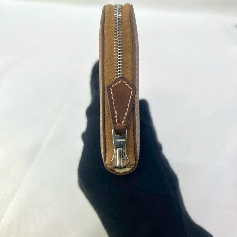 HERMES 金棕Silk'in絲巾短夾-6