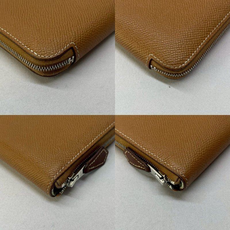 HERMES 金棕Silk'in絲巾短夾-8