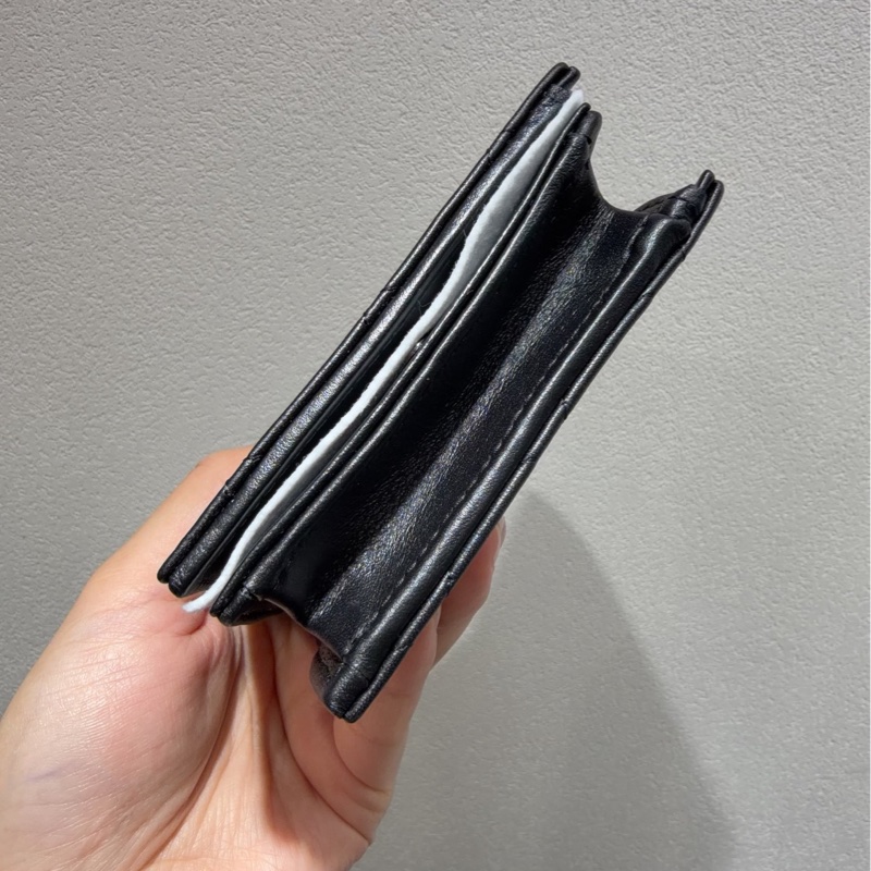 【全🆕 閒置】 chanel 25c黑色菱格紋so black雙c logo短款對折錢包-4