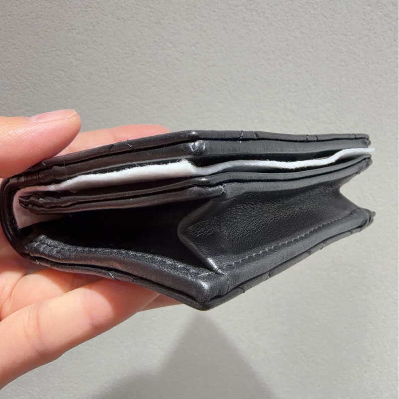 【全🆕 閒置】 chanel 25c黑色菱格紋so black雙c logo短款對折錢包-5