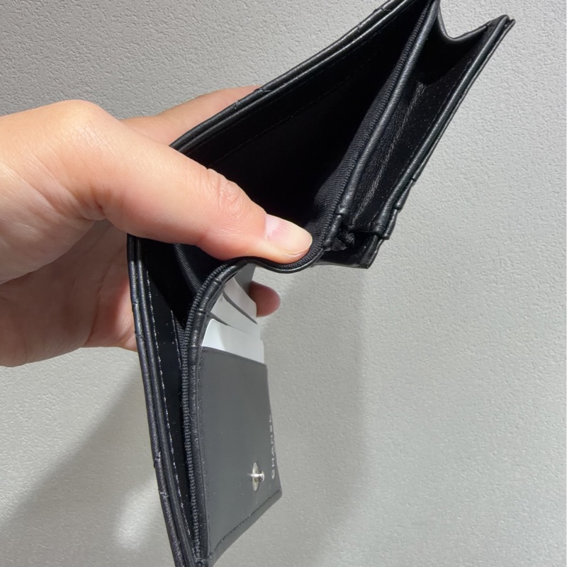 【全🆕 閒置】 chanel 25c黑色菱格紋so black雙c logo短款對折錢包-8