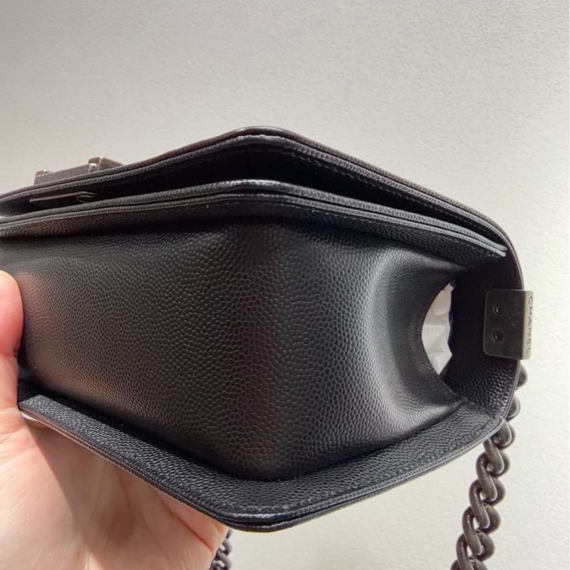 【全🆕 閒置】 chanel 黑銀荔枝皮leboy鏈條包 小號 單肩斜挎包-5