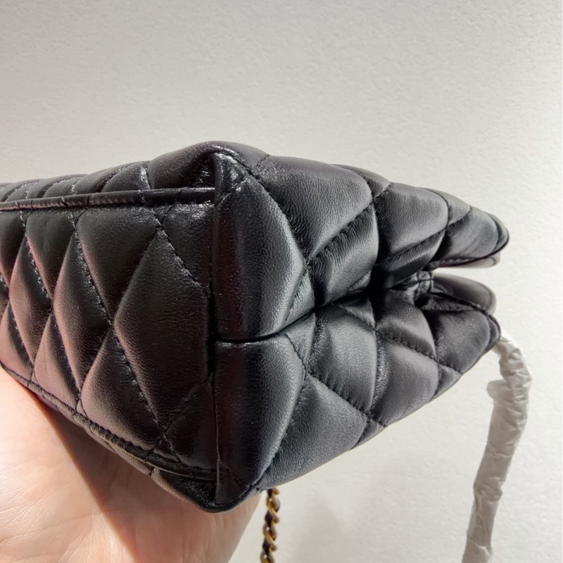 【全🆕 閒置】 chanel 經典25a新款kelly nano手提包鏈條包 黑色金鍊單肩斜挎包 手提袋-6