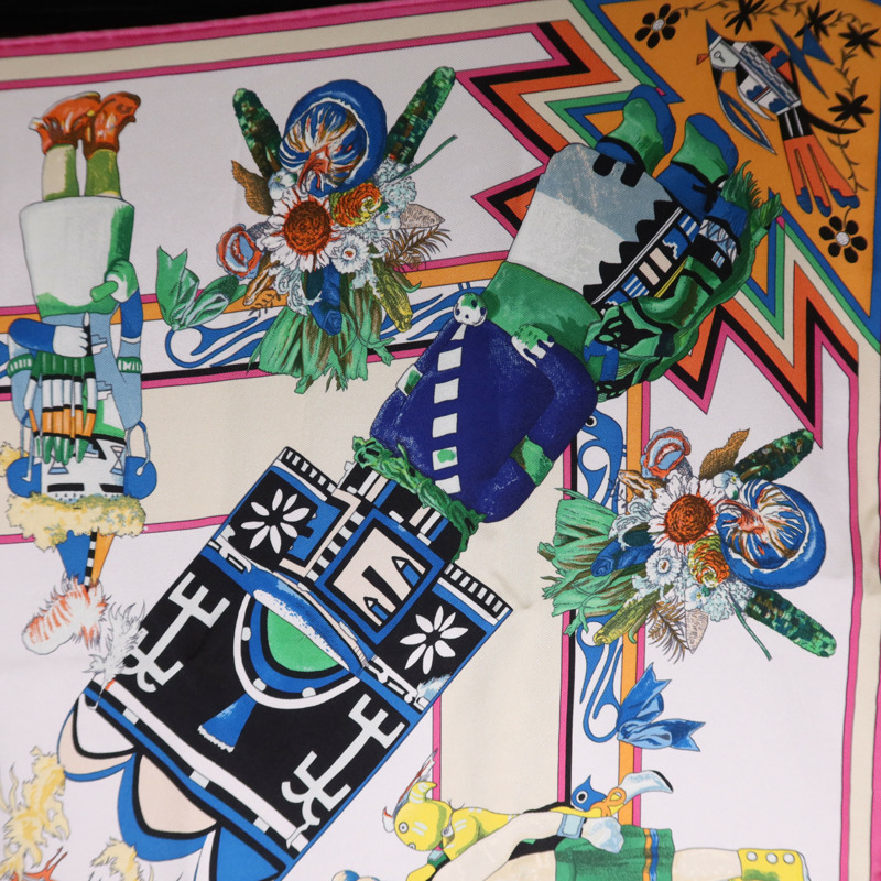 HERMES 絲質Scarf 90X90絲巾Multicolor-2
