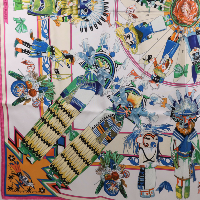 HERMES 絲質Scarf 90X90絲巾Multicolor-3