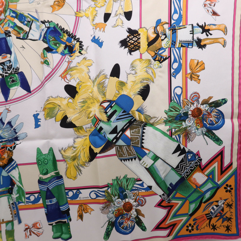 HERMES 絲質Scarf 90X90絲巾Multicolor-4