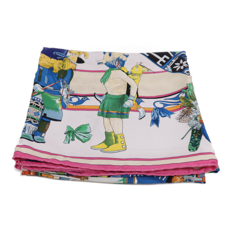 HERMES 絲質Scarf 90X90絲巾Multicolor-9