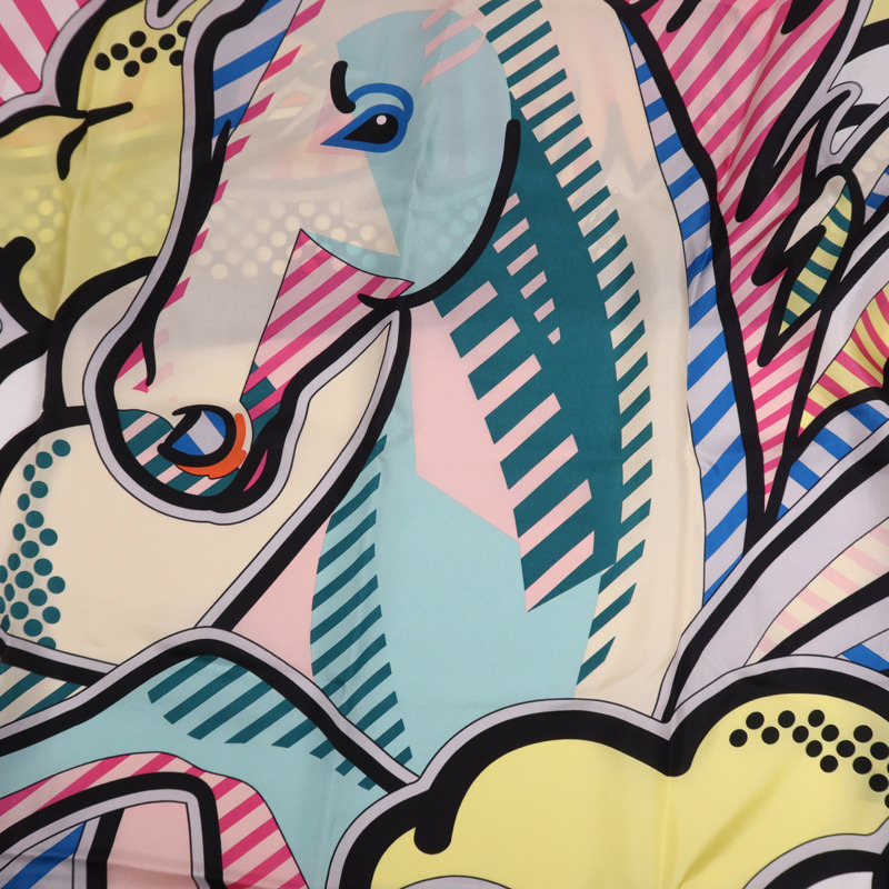 HERMES 絲質Scarf 140X140絲巾Multicolor-12